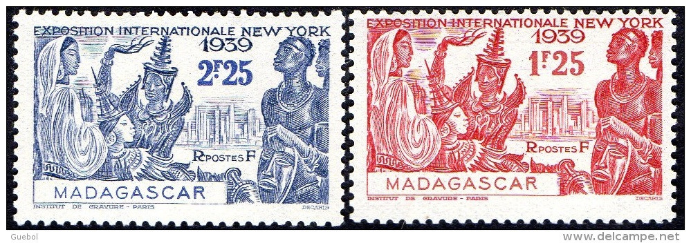 Détail De La Série Exposition Internationale De New York ** Madagascar N° 207 Et 208 - 1939 Exposition Internationale De New-York