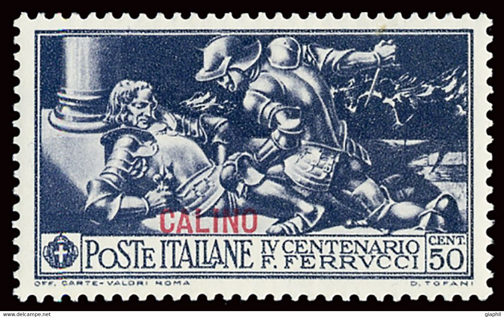 ITALIA ISOLE DELL'EGEO CALINO 1930 FERRUCCI 50 C. (Sass. 14) NUOVO INTEGRO ** OFFERTA! - Aegean (Calino)