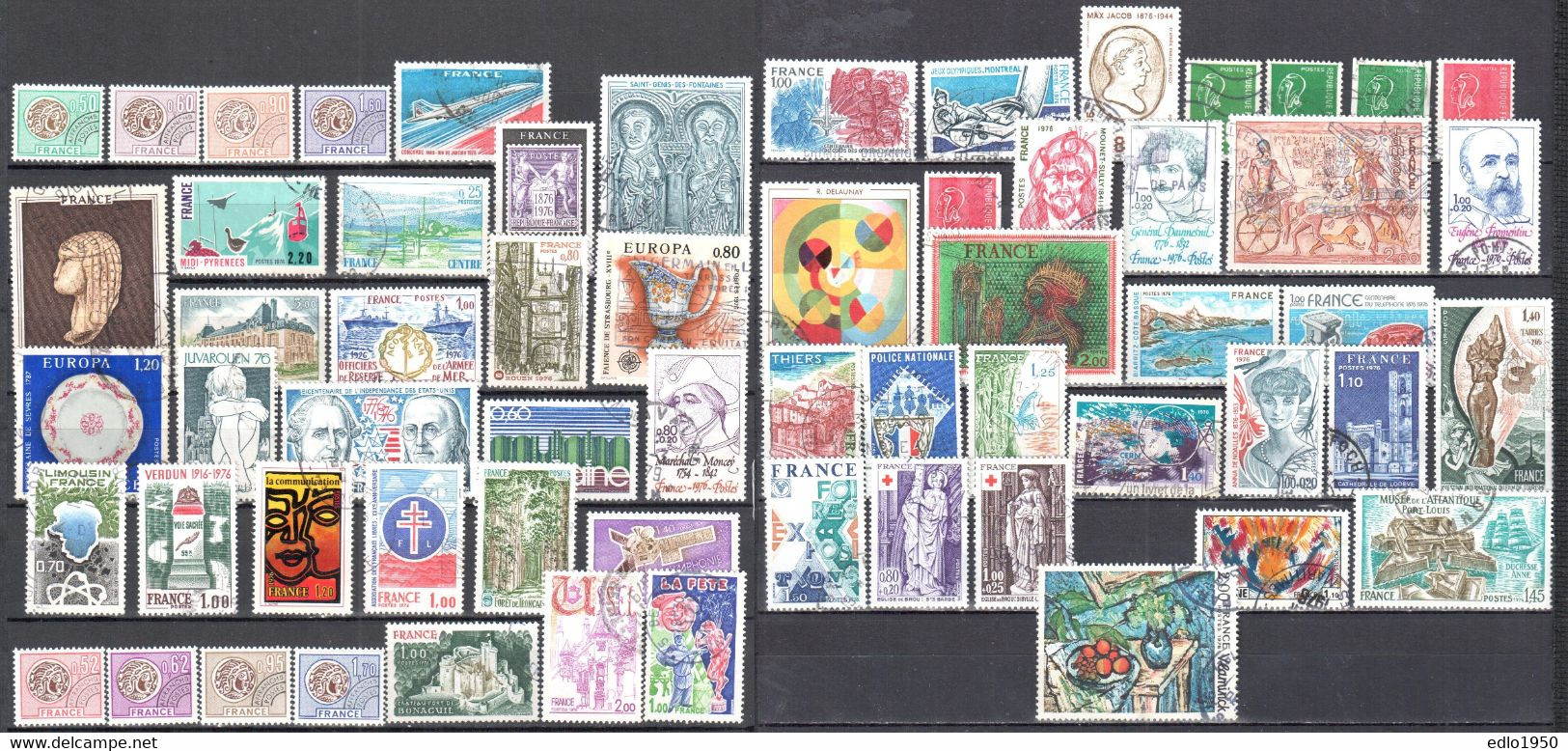 France 1976  Complete Year Set - Used - Oblitéré - 1970-1979