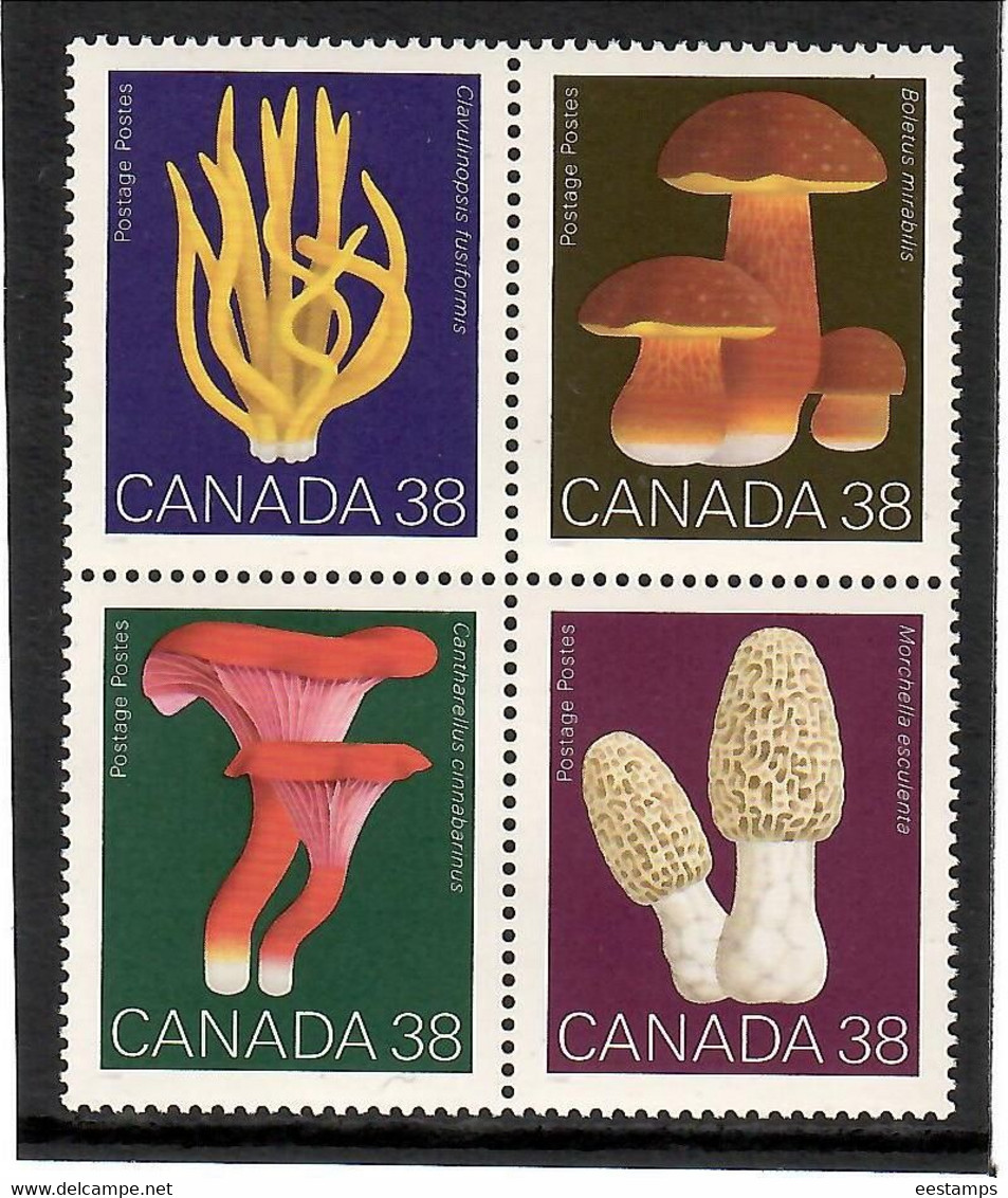 Canada 1989 . Mushrooms Of Canada. 4v. - Neufs