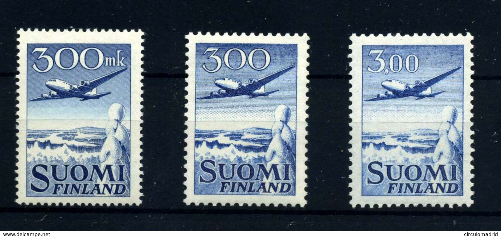 Finlandia (aéreos) Nº 3/4 Y 9. Años 1950-63 - Ungebraucht