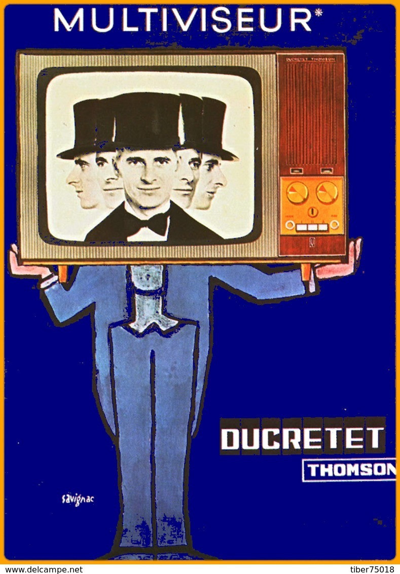 Carte Postale : Multiviseur Ducretet Thomson (télévision) (affiche) Illustration : Savignac - Savignac