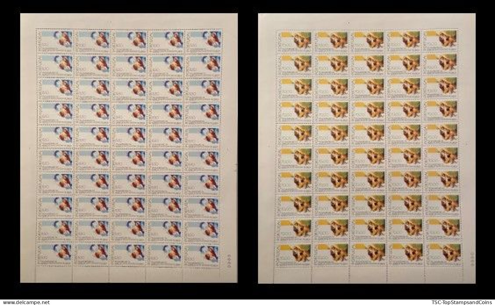 POR@1523-24MNH - Complete Set Of 2 Full Sheets Of 50 MNH Stamps - "750. Aniv. Da Morte De S. António" - Portugal - 1981 - Fogli Completi