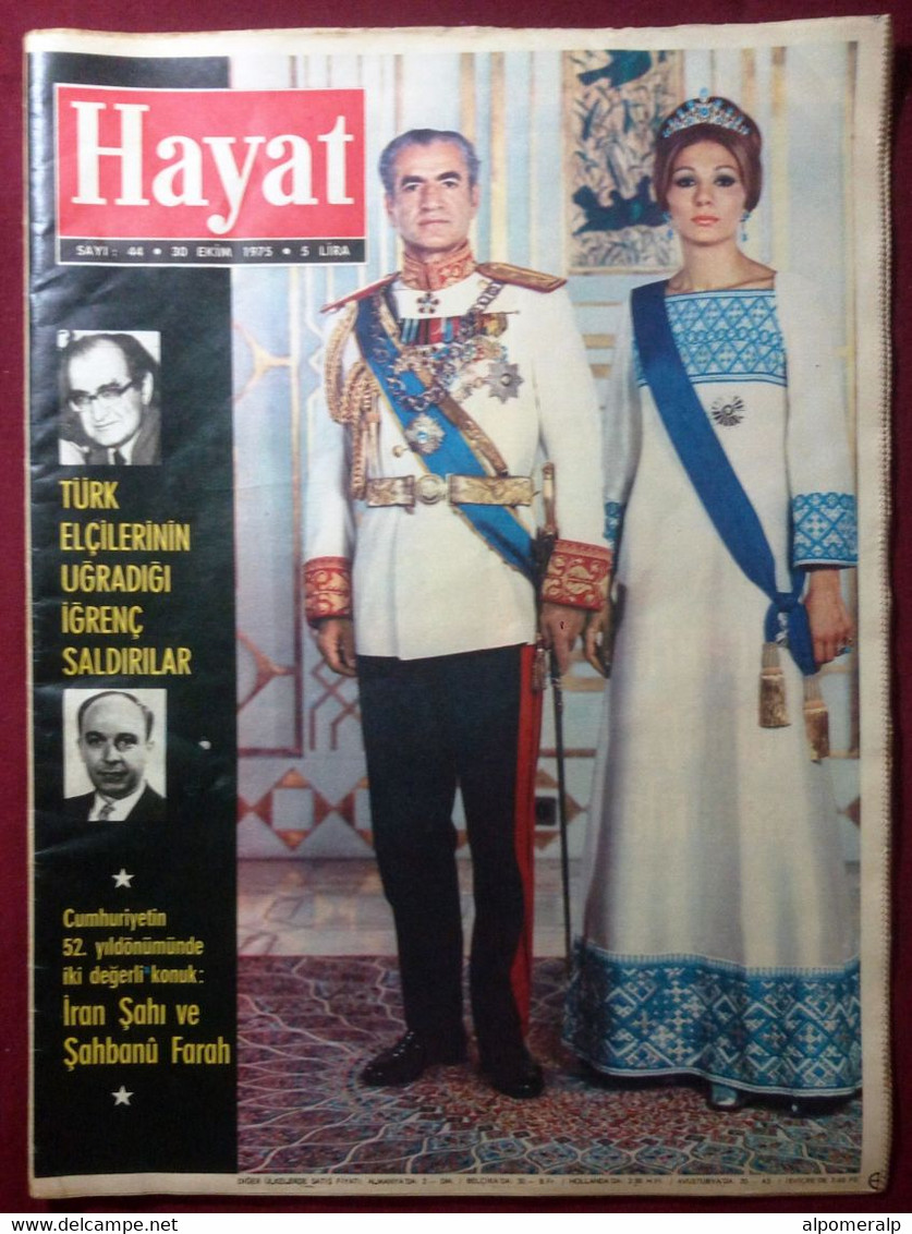 Reza Shah Pahlavi (October 1975 Turkish Magazine Cover Story) (24*35 Cm) | Iran - People