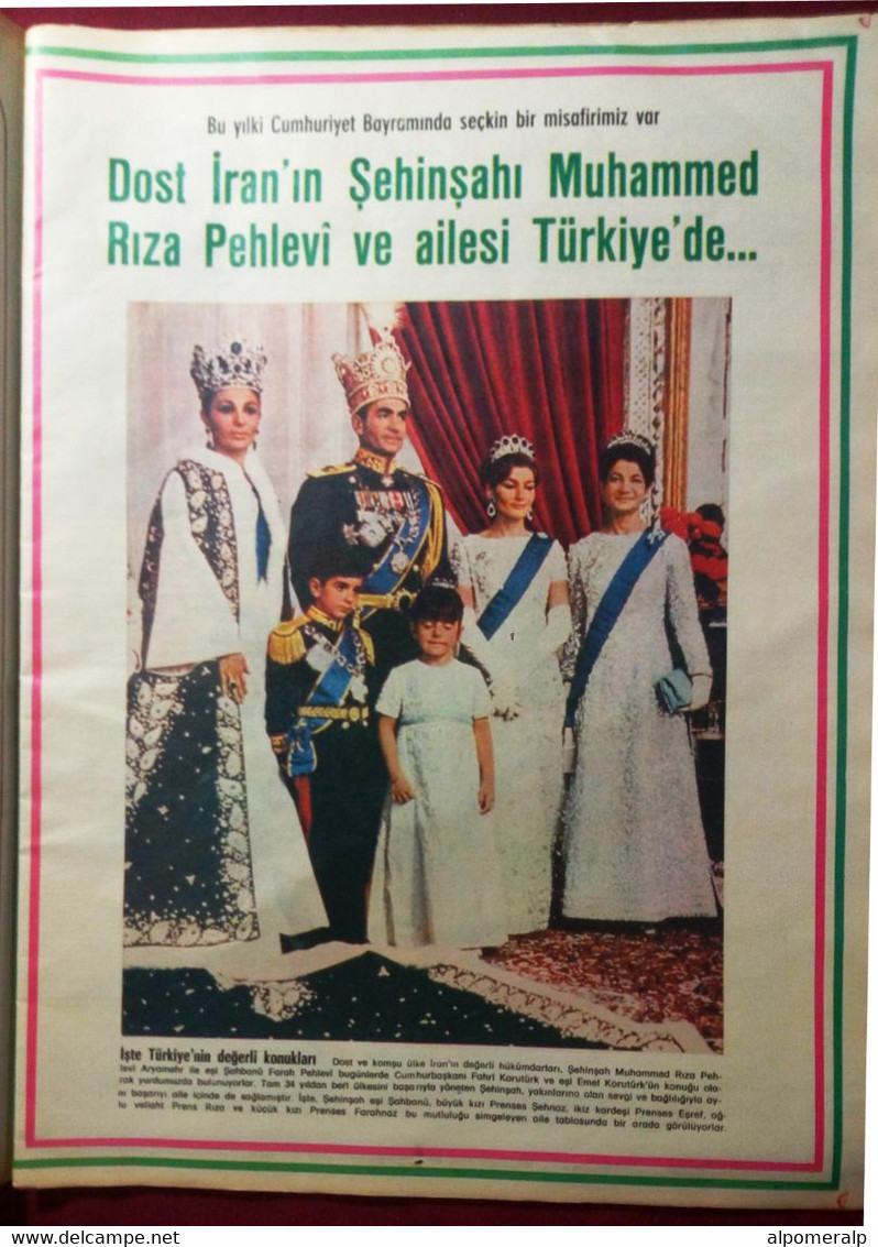 Reza Shah Pahlavi (October 1975 Turkish Magazine Cover Story) (24*35 Cm) | Iran - People