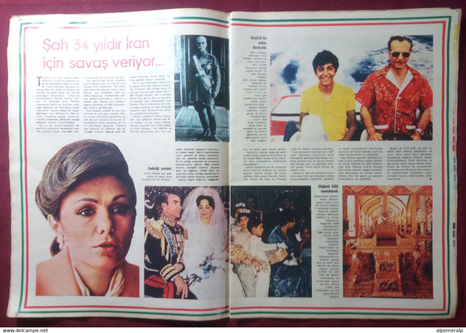 Reza Shah Pahlavi (October 1975 Turkish Magazine Cover Story) (24*35 Cm) | Iran - People