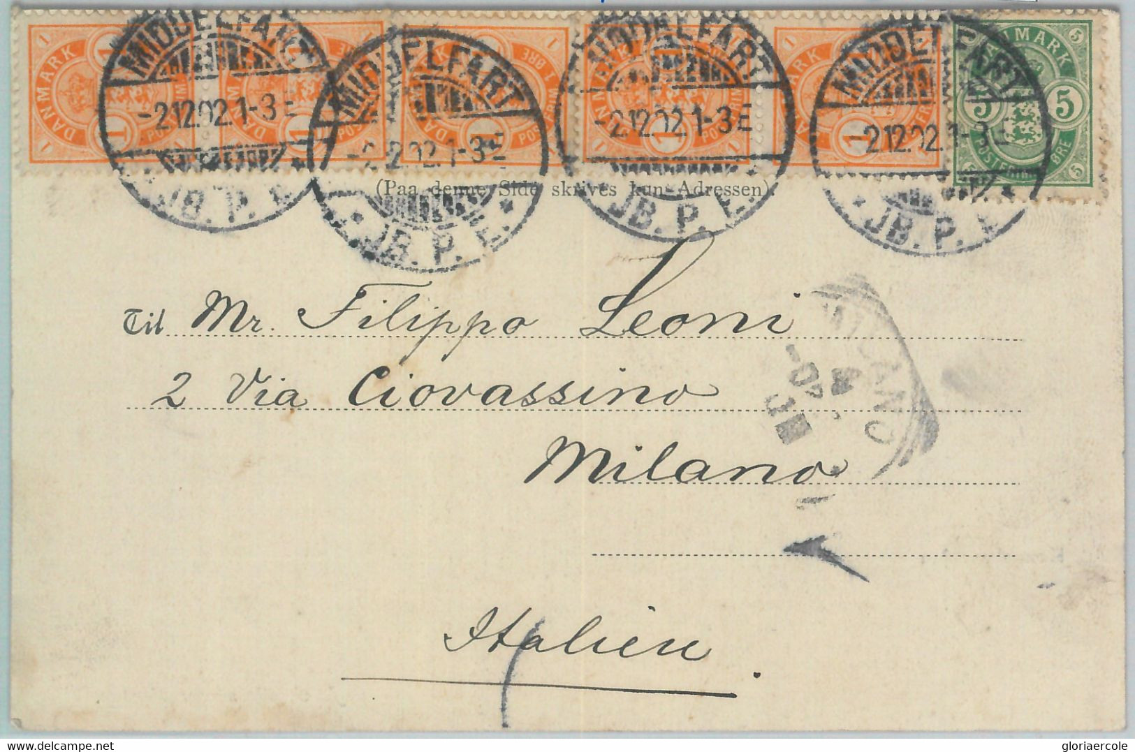 81895 - DENMARK - Postal History -  TRAIN AMBULANT Postmark  On POSTCARD  1902 - Lettres & Documents