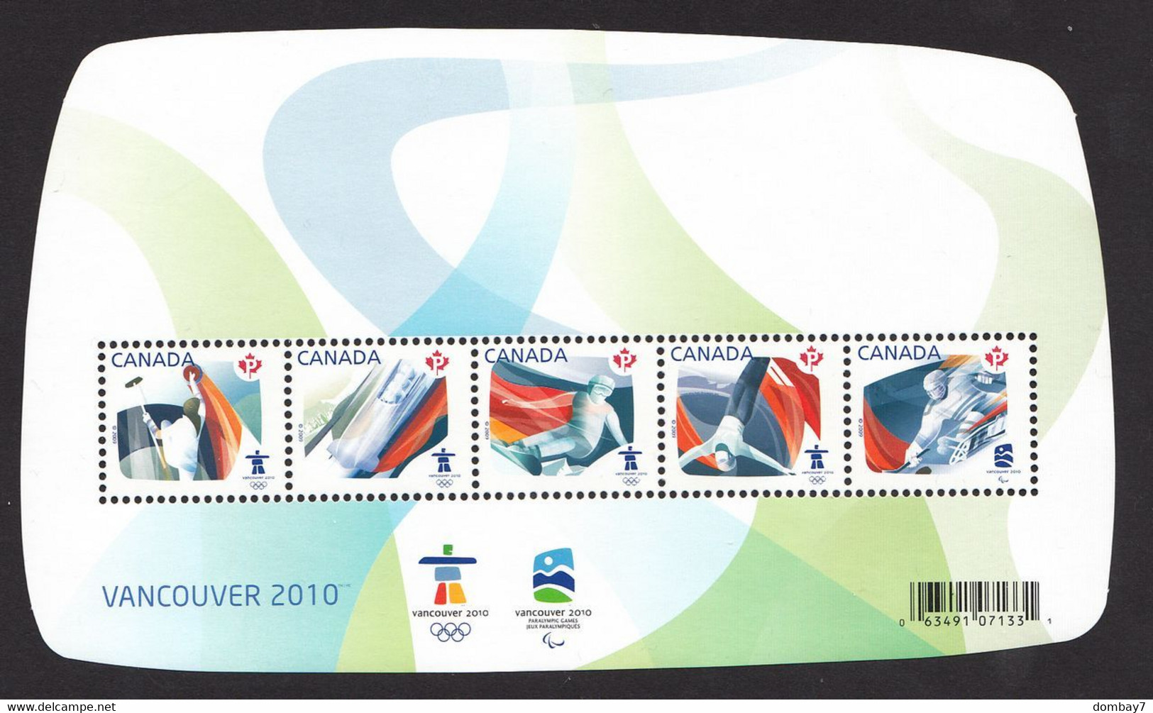 Qt. SILVER OVERPRINT + REGULAR = Set Of 2 SSs = 2010 VANCOUVER OLYMPICS = Canada 2009 #2299, 2299f MNH - Invierno 2010: Vancouver