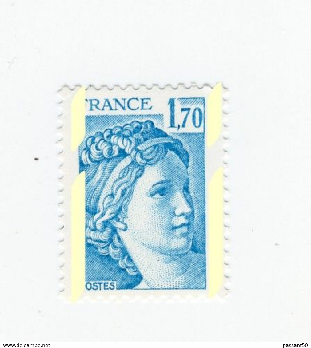 Sabine 1.70fr Bleu Clair YT 1976d Avec Phospho à Cheval . Superbe Et Rare , Voir Le Scan . Cote YT : 12 € - Unused Stamps