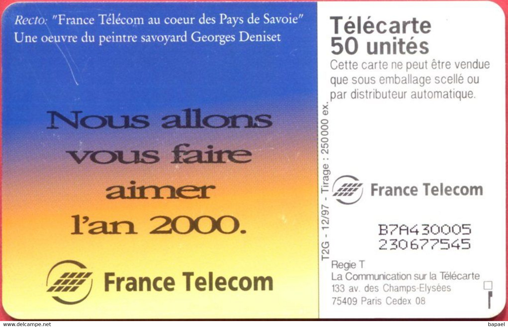 Télécarte Réf Pho 0809 (1997) - Thème Paysages (Recto-Verso) - Landscapes