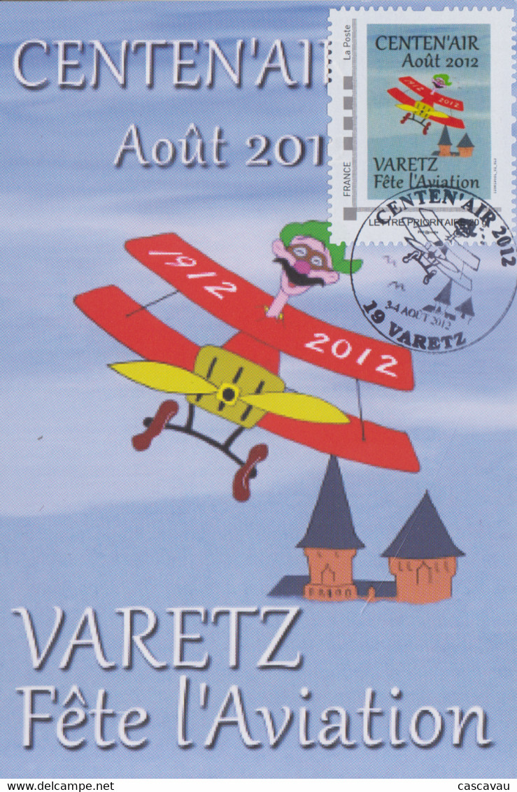 Carte  Maximum   FRANCE     Fête De  L' AVIATION     VARETZ    2012 - Otros & Sin Clasificación