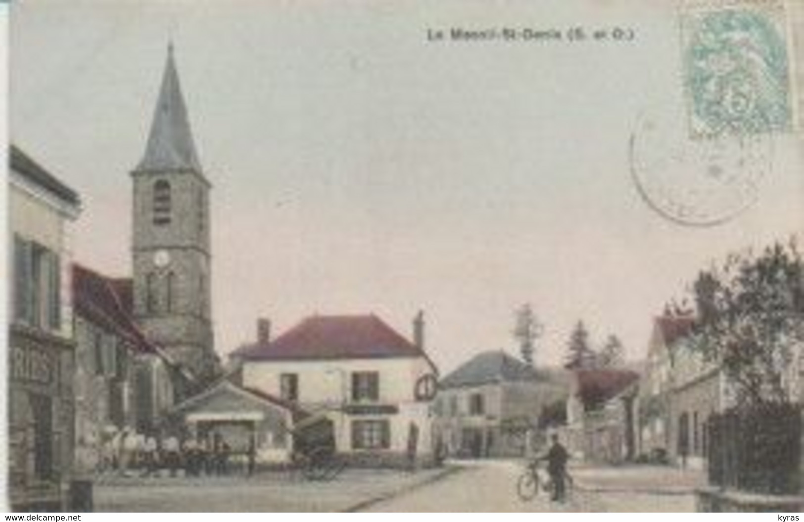(78) LE MESNIL ST DENIS . (Café "Vins, Liqueurs, Billard"/ Semi-Aquarelle) - Le Mesnil Saint Denis