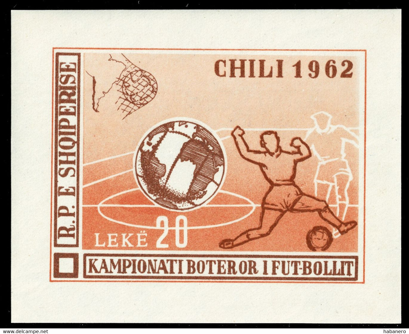 ALBANIA 1962 Mi BL 12 SOCCER FOOTBALL WORLD CUP CHILE MINT MINIATURE SHEET ** - 1962 – Chile