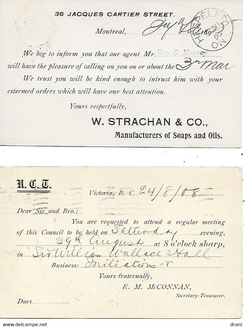 Entiers Postaux - 1895 (Victoria) Et 1908 (Édouard VII) - 1860-1899 Reign Of Victoria