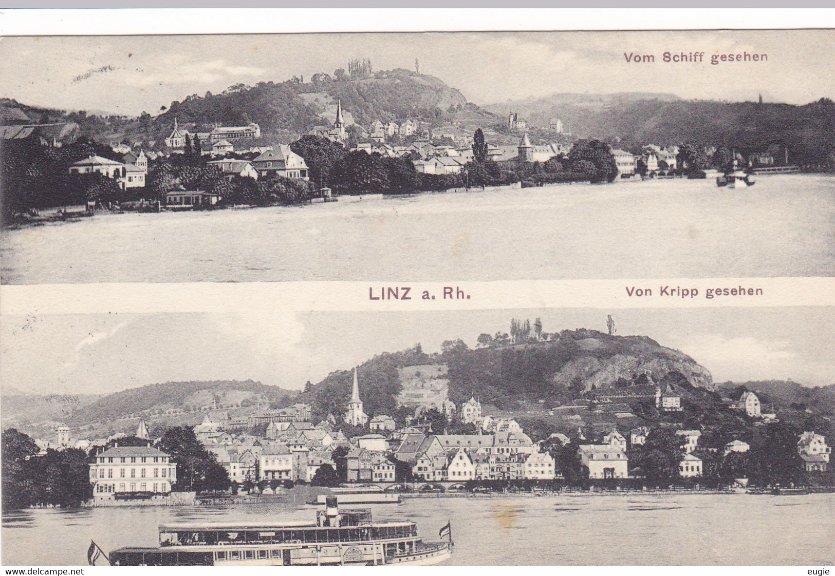 152/ Linz A. Rh. Vom Schiff Und Von Kripp Gesehen 1913 - Linz A. Rhein