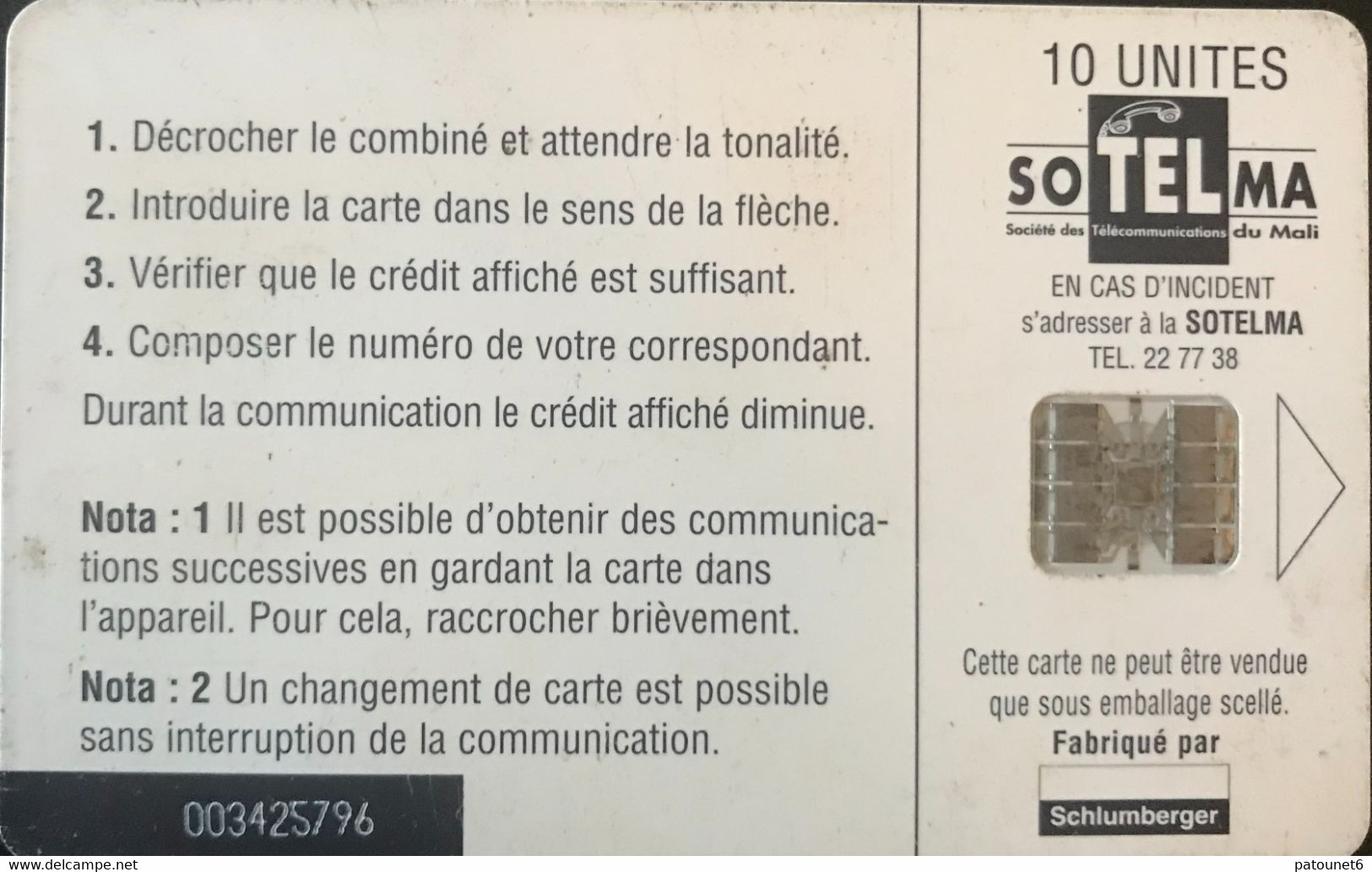 MALI  -  Phonecard  -  SOTELMA  -  SC 7  -  GAO Tombeau Des Askia -  10 Unités - Mali