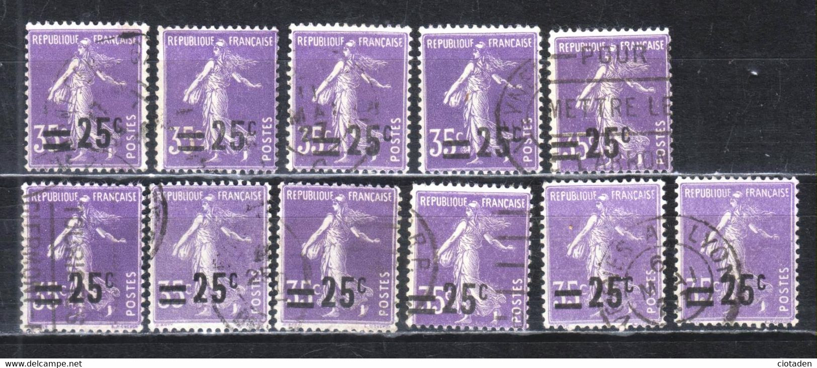 Semeuse - 1926 - 25c Sur 35c Violet Foncé  - YT 218  - Variété - Used Stamps