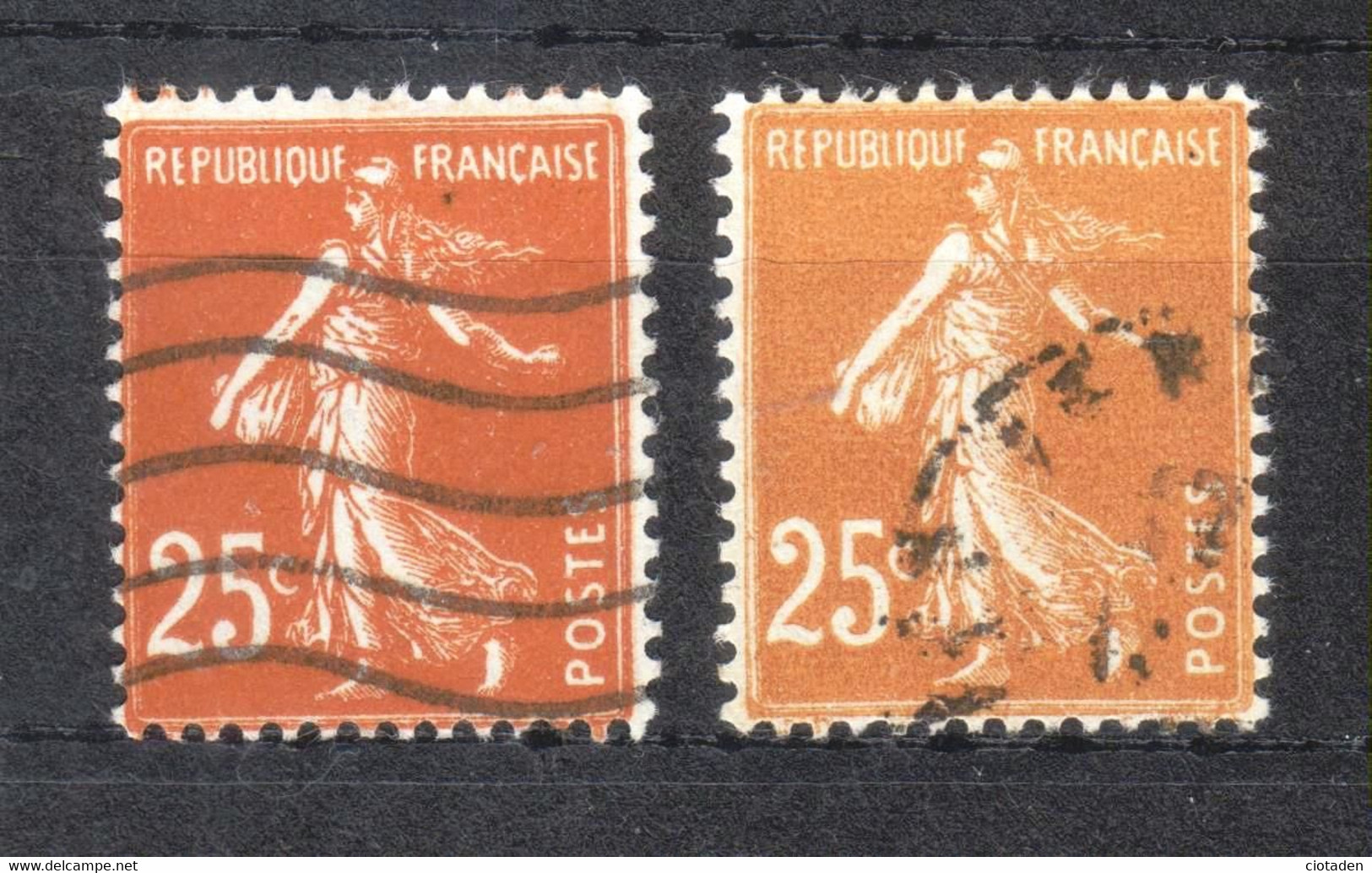 Semeuse - 1927 - 25c Jaune Brun - YT 235  - Variété - Used Stamps