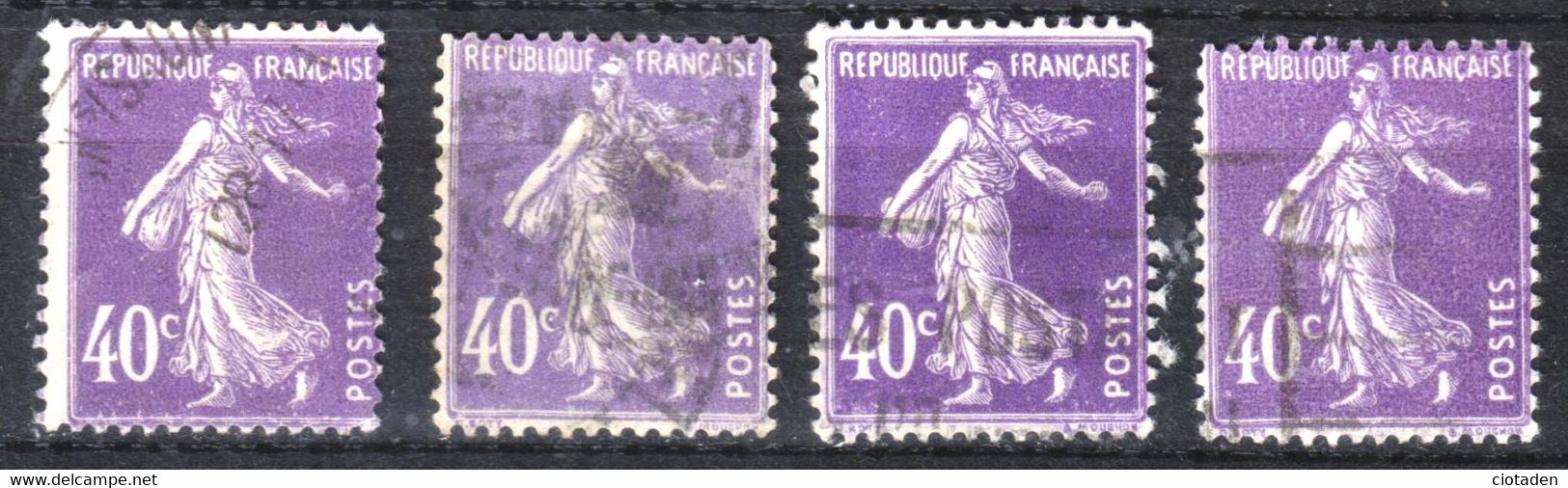 Semeuse - 1927 - 40c Violet - YT 236  - Variété - Oblitérés