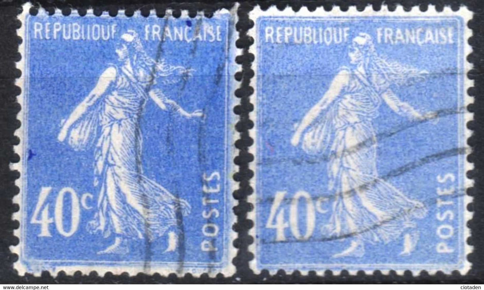 Semeuse - 1927 - 40c Outremer - YT 237  - Variété - Used Stamps