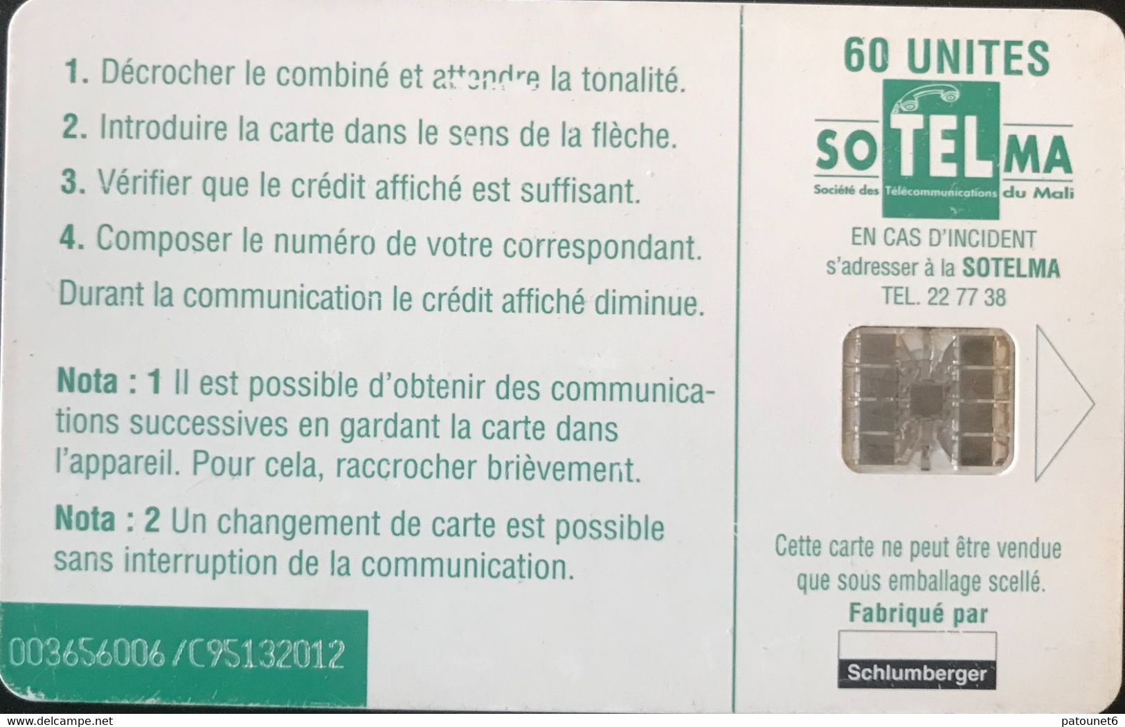 MALI  -  Phonecard  -  SOTELMA  -  SC 7  -  IRELLI , Village Dogon  -  60 Unités - Mali