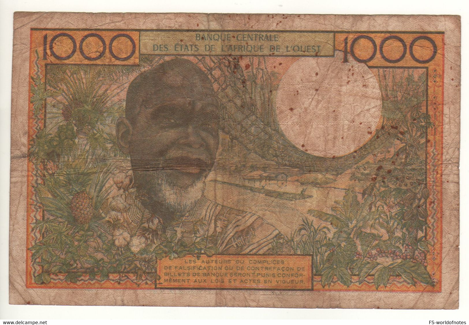 FRENCH WEST AFRICA  ( Togo )  1'000 Francs P803Tm  ( ND  1965 ) - Togo