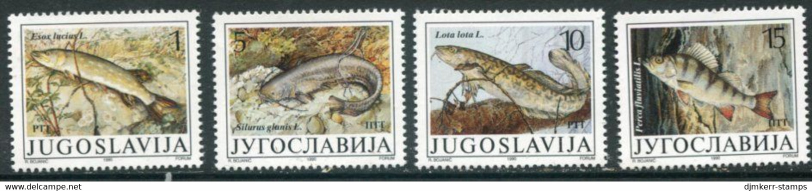YUGOSLAVIA 1990 Freshwater Fish MNH / **.  Michel 2405-08 - Nuovi