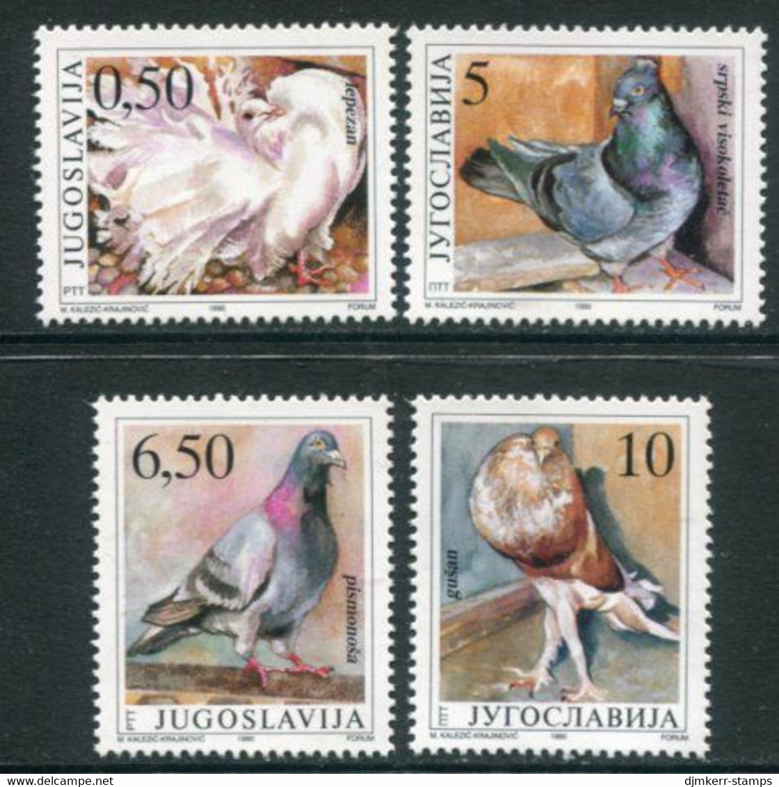 YUGOSLAVIA 1990 Pigeons  MNH / **.  2425-28 - Nuevos