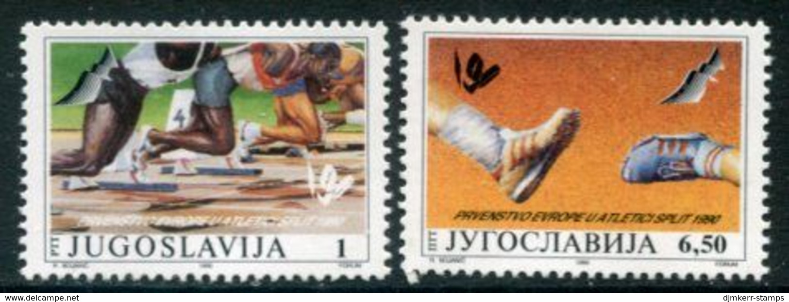 YUGOSLAVIA 1990 European Athletics Championship  MNH / **.  Michel 2434-35 - Ungebraucht
