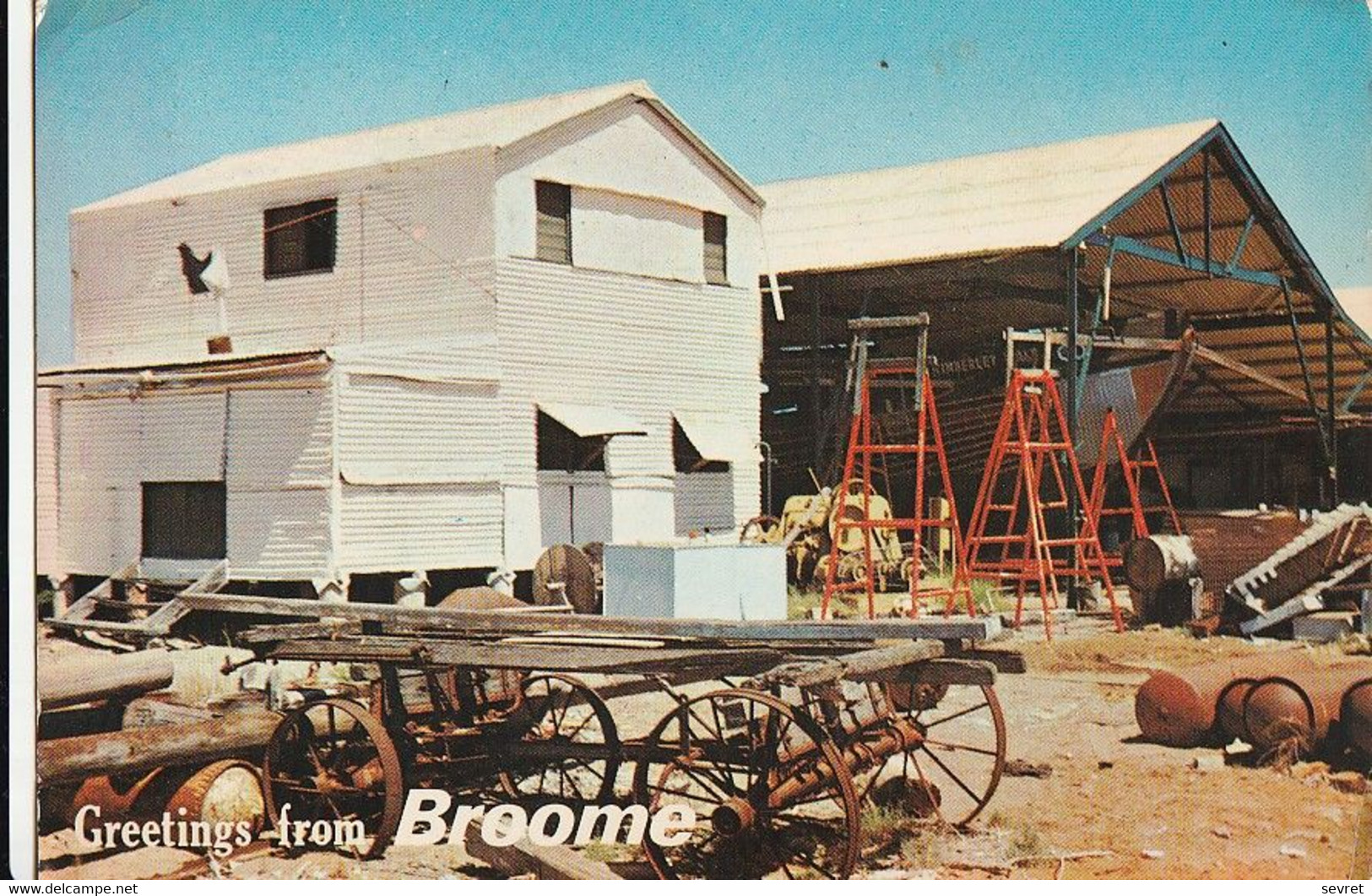 Greetings From BROOME. - A View Of The Shipbuilding Yard At Broome. Western Australia. Photograph By Frank Indrisie. - Autres & Non Classés