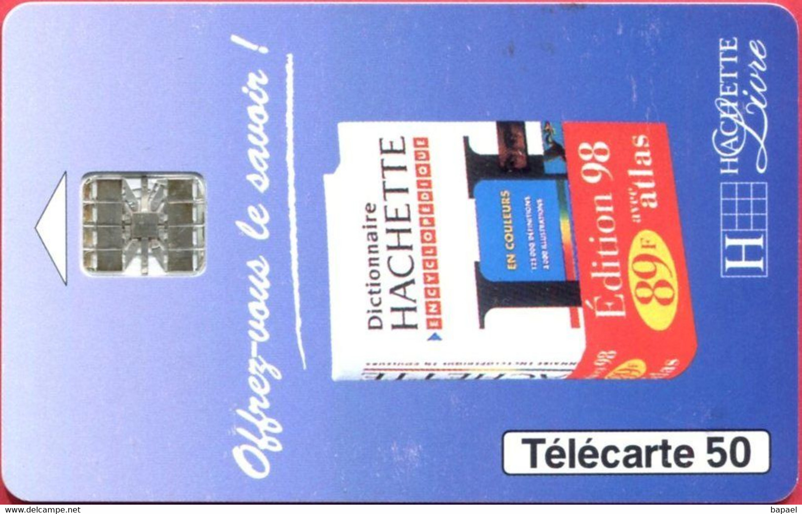 Télécarte Réf Pho 0774 (1997) - Thème Livres - Dictionnaire Hachette 98 (Recto-Verso) - Kultur