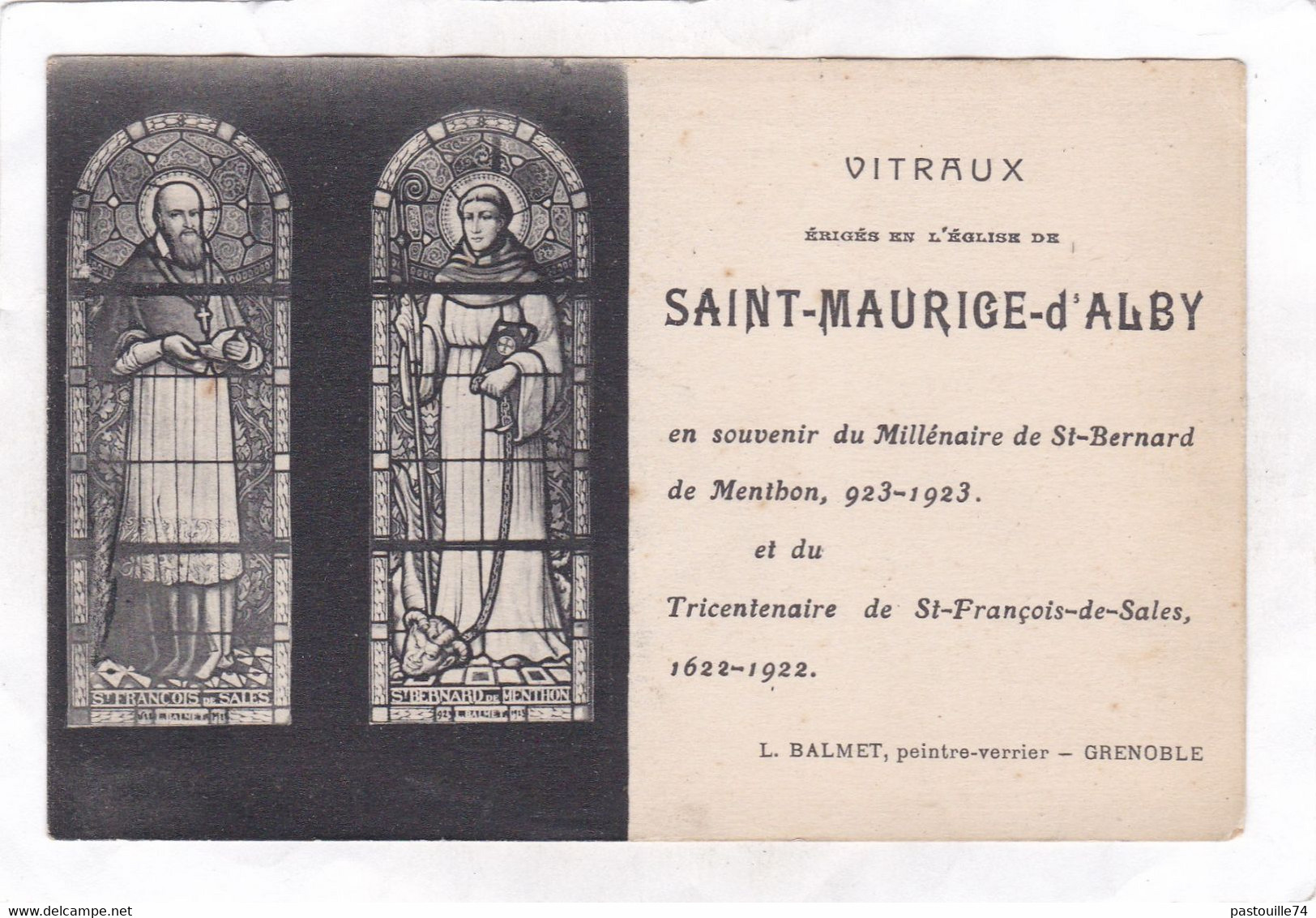 CPA : VITRAUX  Erigés En L'Eglise De  SAINT-MAURICE-d'ALBY En Souvenir Du Millénaire De St-Bernard De Menthon - Alby-sur-Cheran