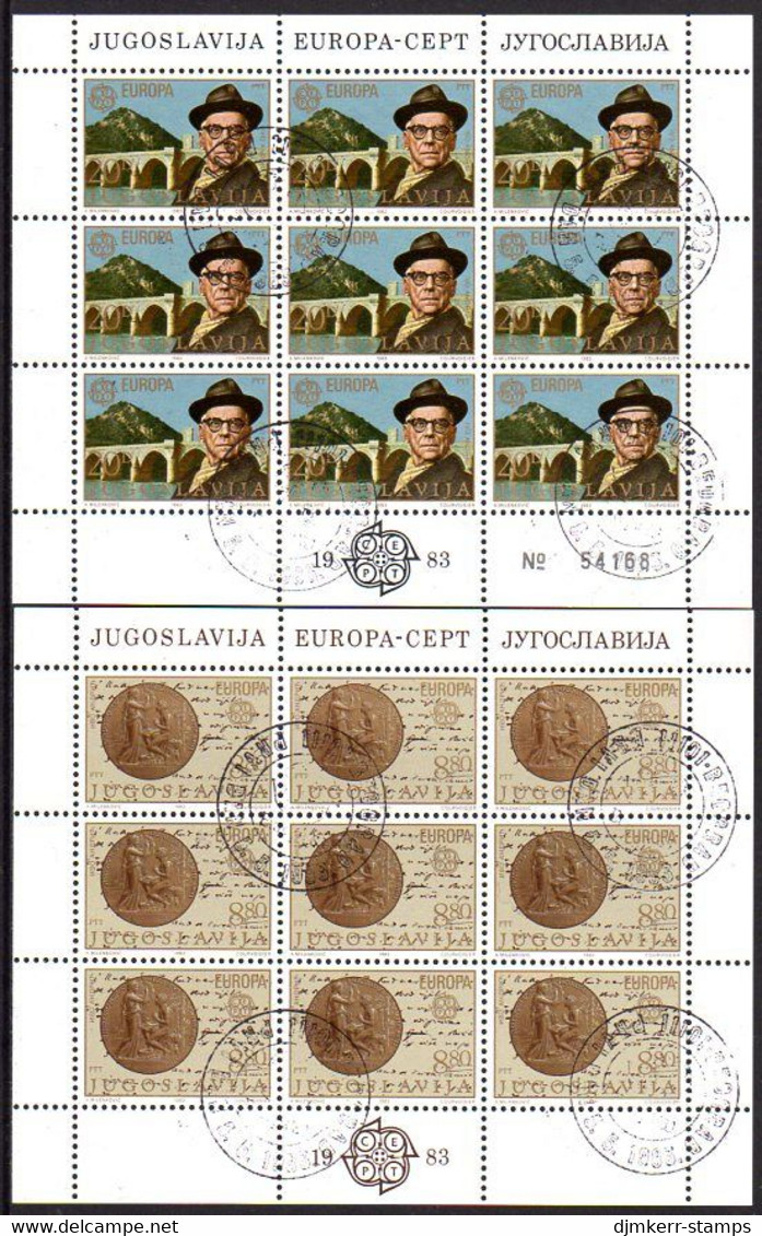 YUGOSLAVIA 1983 Europa Sheetlets Used.  Michel 1984-85 - Blocs-feuillets