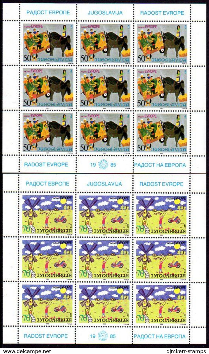 YUGOSLAVIA 1985 Joy Of Europe Children's Meeting Sheetlets MNH / **.  Michel 2126-27 - Blokken & Velletjes