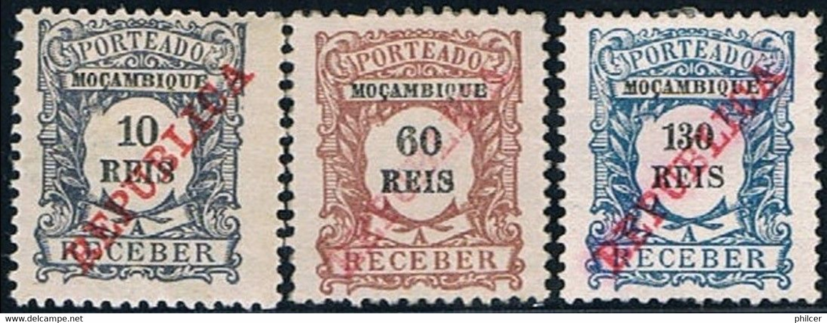 Moçambique, 1911, # 12, 16, 18, Porteado, MH - Mozambique