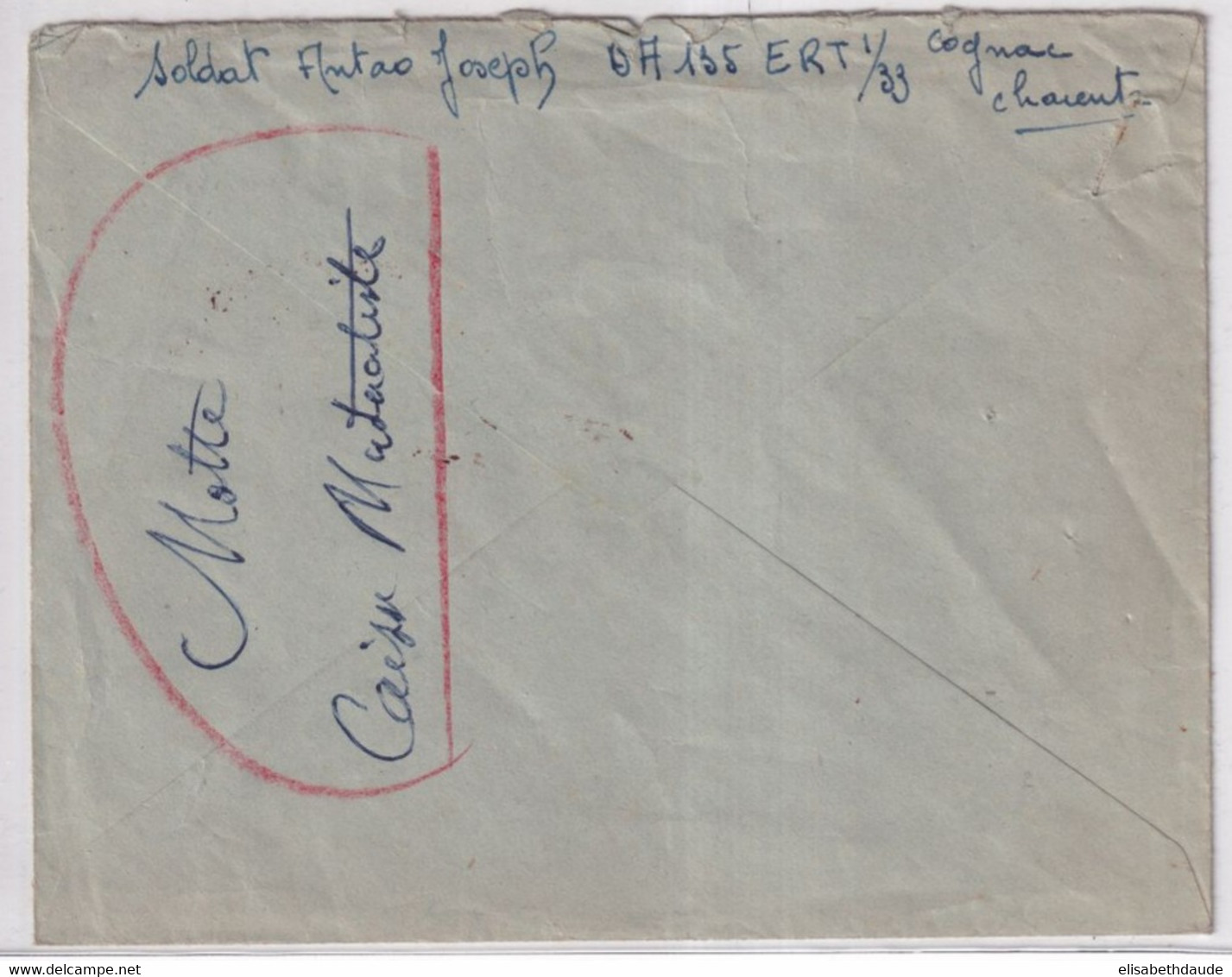 1955 - BASE AERIENNE 135 - ENVELOPPE FM De COGNAC (CHARENTE) => BILLANCOURT - Military Postmarks From 1900 (out Of Wars Periods)