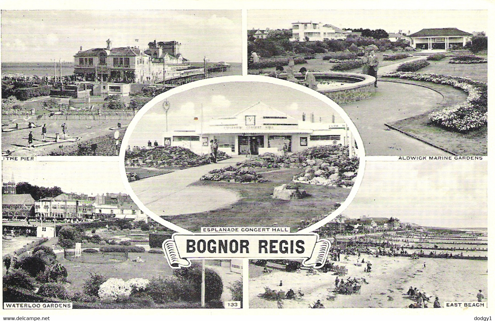 SCENES FROM BOGNOR REGIS, SUSSEX, ENGLAND. Circa 1957 USED POSTCARD Ap9 - Bognor Regis