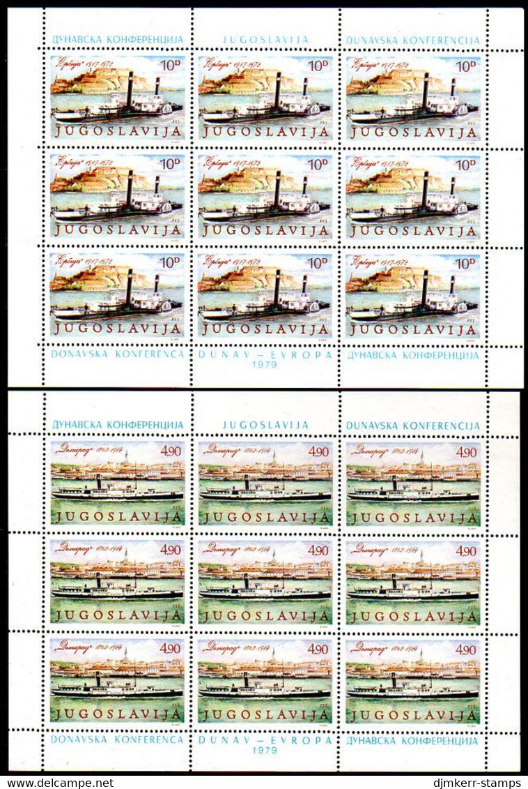 YUGOSLAVIA 1979 Danube Conference, Sheetlets MNH / **.  Michel 1816-17 - Blocks & Kleinbögen