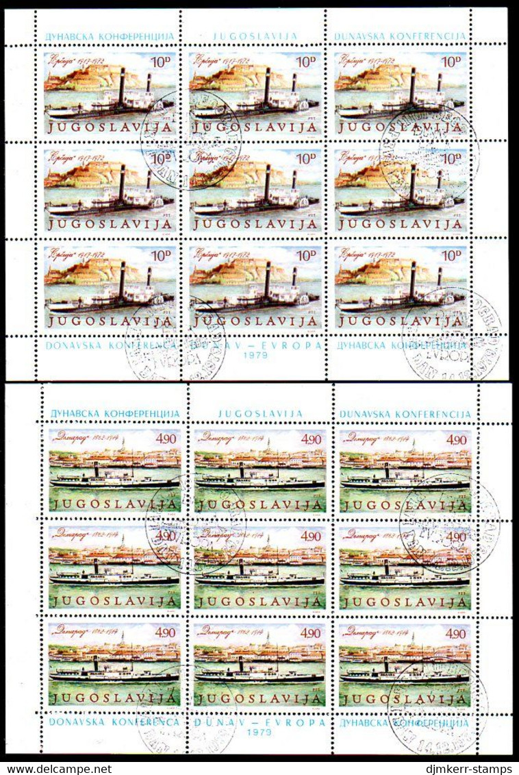 YUGOSLAVIA 1979 Danube Conference, Sheetlets Used.  Michel 1816-17 - Blocks & Kleinbögen