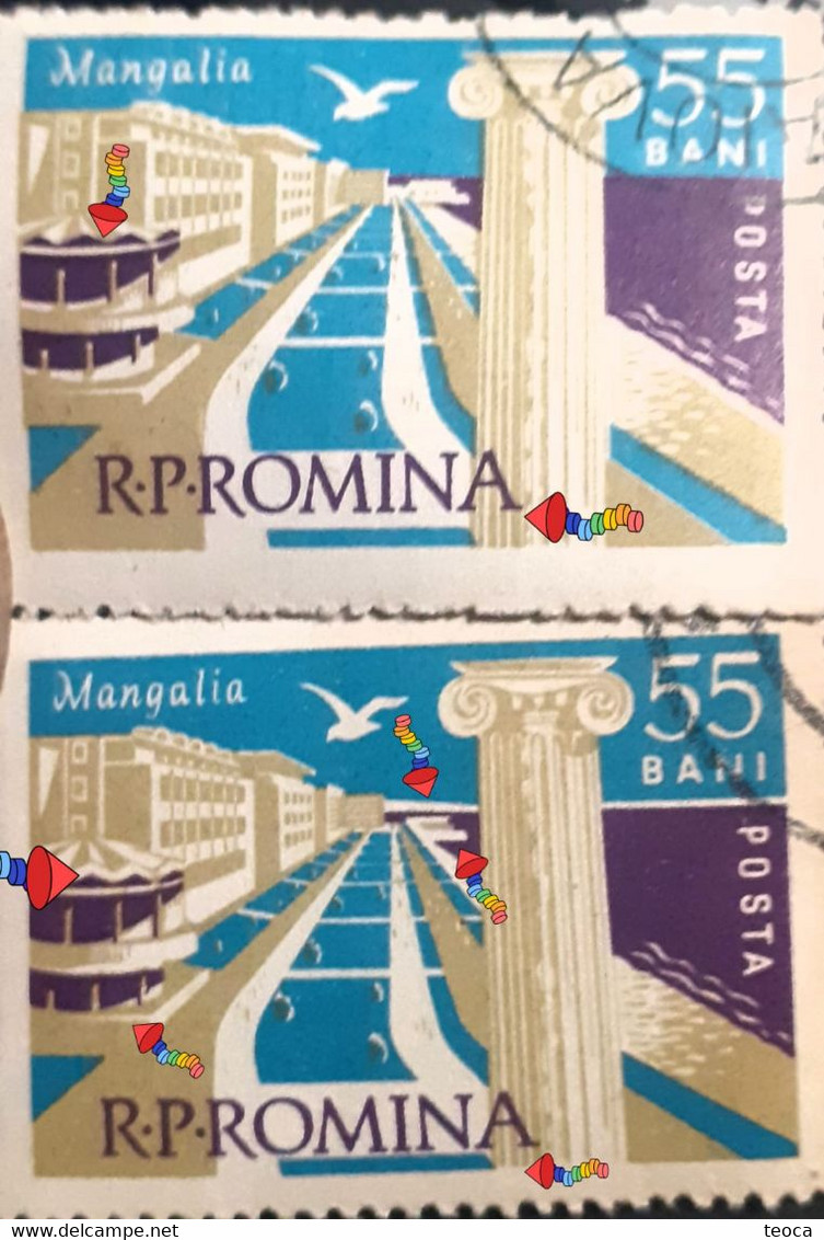 Errors Romania 1961 # Mi 1903 Printed With Multiple Errors Misplaced Used   Tourisme Mangalia Resort - Plaatfouten En Curiosa