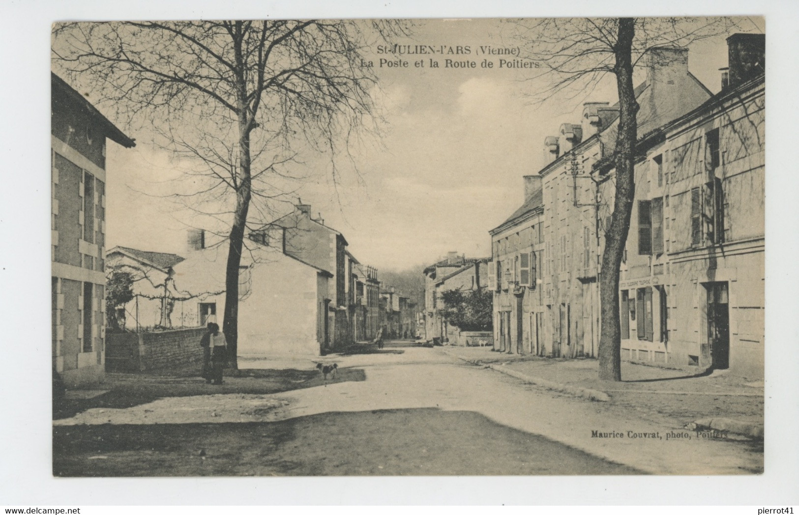 SAINT JULIEN L'ARS - La Poste Et La Route De Poitiers - Saint Julien L'Ars