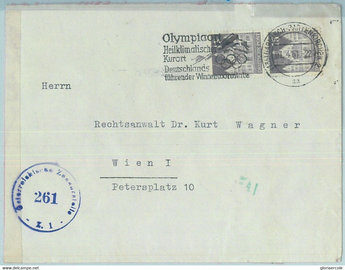 68272 - GERMANY - POSTAL HISTORY - SPECIAL POSTMARK On COVER - 1.5.1951, Winter Olympic Games - Inverno1952: Oslo