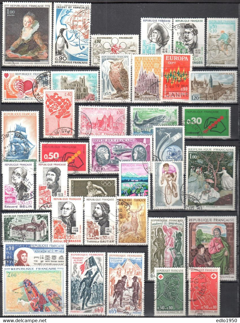 France 1972  Complete Year Set - Used - Oblitéré - 1970-1979