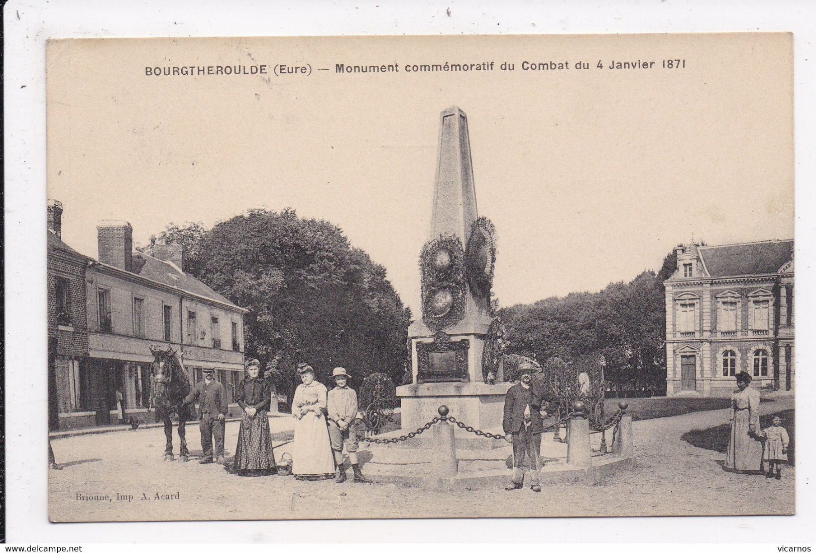CP 27 BOURGTHEROULDE Monument Du Combat Du 4 Janvier 1871 - Bourgtheroulde