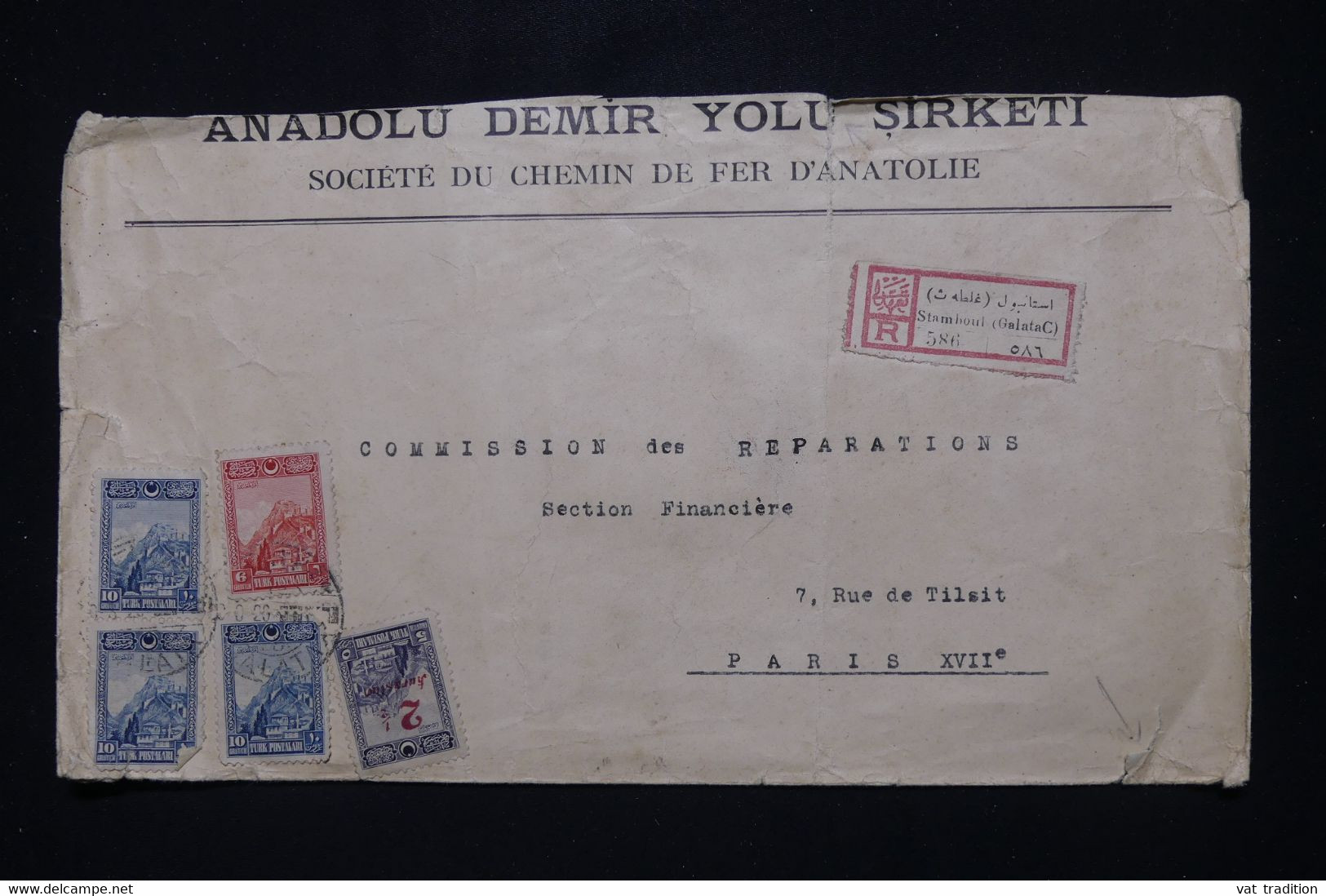 TURQUIE - Enveloppe Commerciale En Recommandé De Istanbul Pour Paris En 1929 - L 112517 - Lettres & Documents