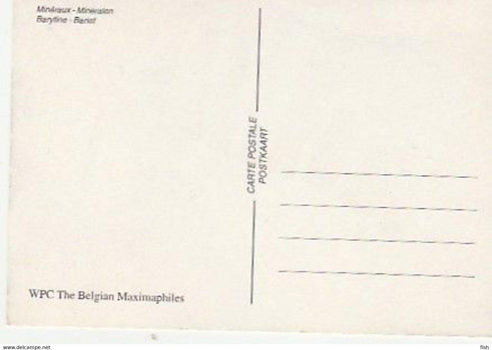 Belgium & Maximum Card, Nature,  Les Minéraux,Bariet, Brussels 2003 (7979) - 2001-2010