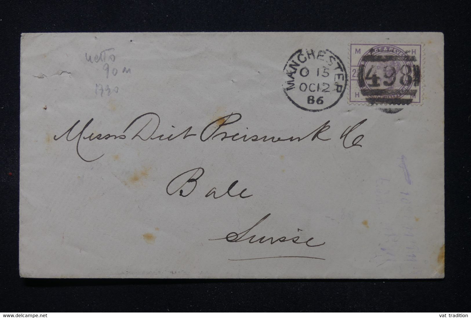 ROYAUME UNI - Enveloppe De Manchester Pour La Suisse En 1886 - L 112521 - Lettres & Documents