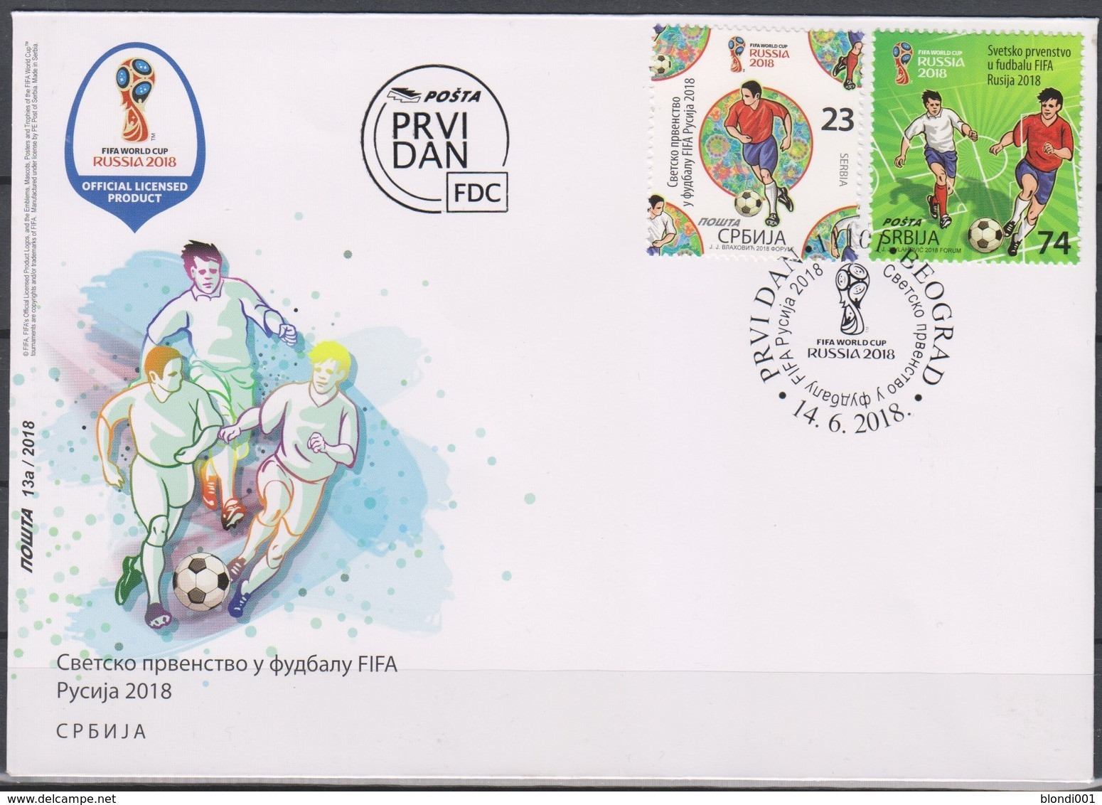 Soccer World Cup 2018 - SERBIJA - FDC Cover - 2018 – Russia