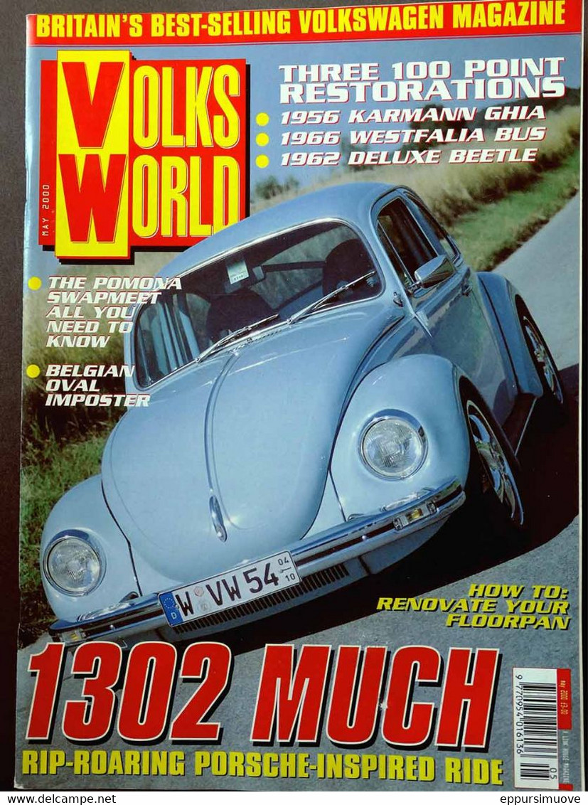 VOLKS WORLD May 2000 - KARMANN GHIA - WESTFALIA BUS - DELUXE BEETLE - VW 1302 - BELGIAN OVAL IMPOSTER - Transports