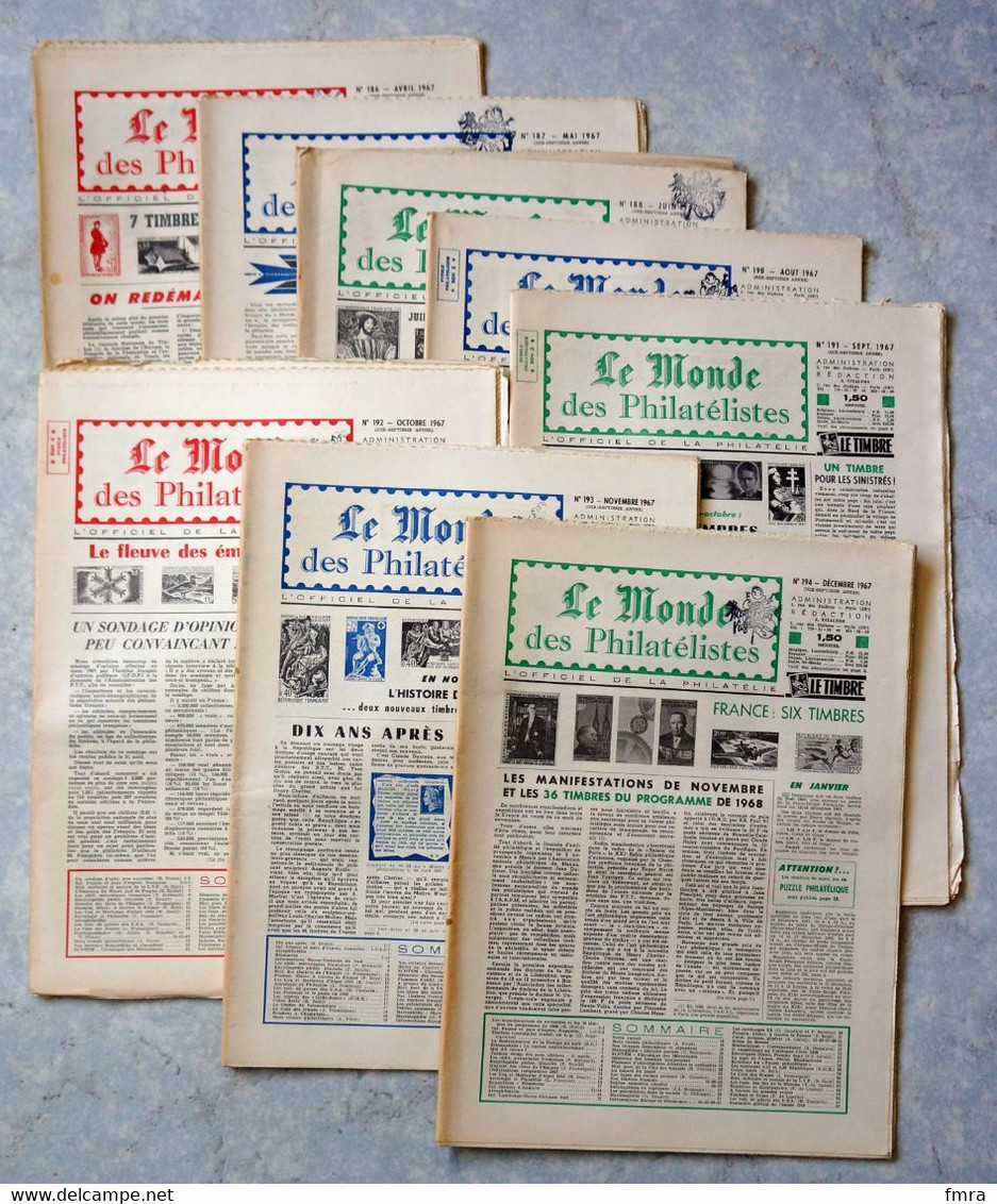 Lot De 23 Numéros  REVUE LE MONDE DES PHILATELISTES (1965-1972) - TBE (voir 5 Scans)  / Philatélie Timbres Etudes  4 - Français (jusque 1940)